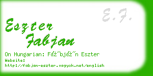 eszter fabjan business card